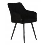 Стул обеденный DOBRIN ROBY (ЭМАЛЬ ЧЕРНЫЙ МУАР велюр Catania Black)