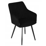 Стул обеденный DOBRIN ROBY (ЭМАЛЬ ЧЕРНЫЙ МУАР велюр Catania Black)