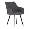 Стул обеденный DOBRIN ROBY (ЭМАЛЬ ЧЕРНЫЙ МУАР велюр Catania Silver)