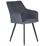 Стул обеденный DOBRIN ROBY (ЭМАЛЬ ЧЕРНЫЙ МУАР велюр Catania Steel)