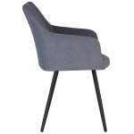 Стул обеденный DOBRIN ROBY (ЭМАЛЬ ЧЕРНЫЙ МУАР велюр Catania Steel)