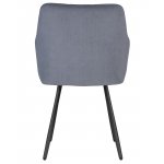 Стул обеденный DOBRIN ROBY (ЭМАЛЬ ЧЕРНЫЙ МУАР велюр Catania Steel)