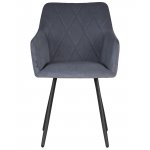 Стул обеденный DOBRIN ROBY (ЭМАЛЬ ЧЕРНЫЙ МУАР велюр Catania Steel)