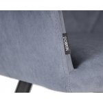 Стул обеденный DOBRIN ROBY (ЭМАЛЬ ЧЕРНЫЙ МУАР велюр Catania Steel)