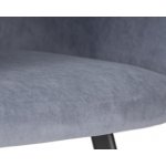 Стул обеденный DOBRIN ROBY (ЭМАЛЬ ЧЕРНЫЙ МУАР велюр Catania Steel)