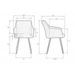 Стул обеденный DOBRIN ROBY (ЭМАЛЬ ЧЕРНЫЙ МУАР велюр Catania Steel)