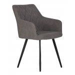 Стул обеденный DOBRIN ROBY (ЭМАЛЬ ЧЕРНЫЙ МУАР велюр Catania Stone)