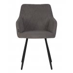 Стул обеденный DOBRIN ROBY (ЭМАЛЬ ЧЕРНЫЙ МУАР велюр Catania Stone)