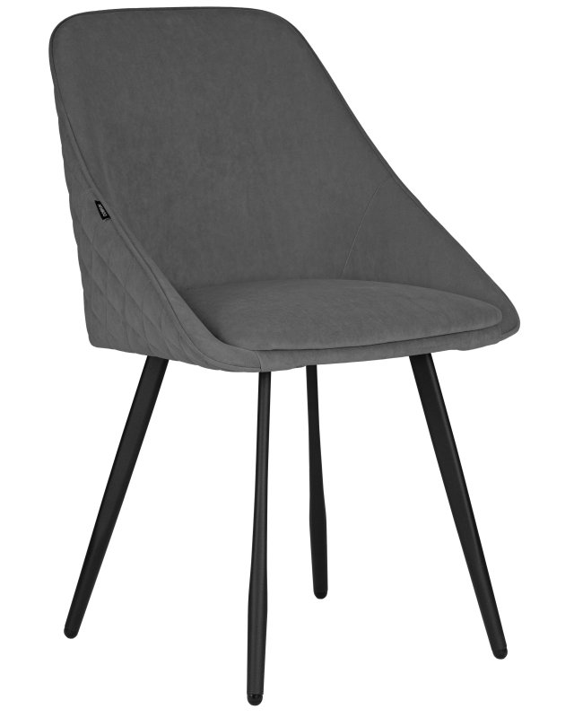 Стул обеденный DOBRIN STELLA (ЭМАЛЬ ЧЕРНЫЙ МУАР велюр Catania Stone)