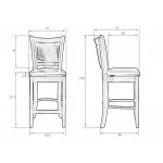 Стул полубарный DOBRIN GARRY COUNTER (шоколад, черный)