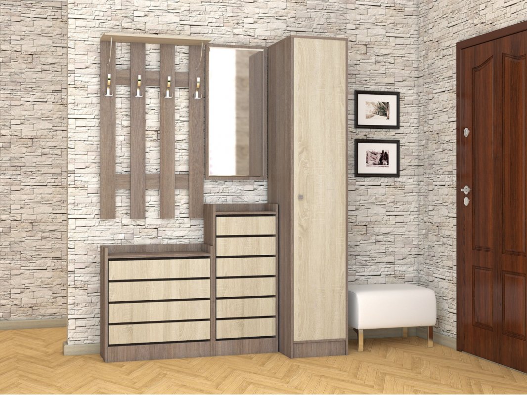 Прихожая Ямайка. Комплект 3, ясень шимо