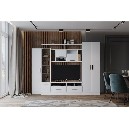 Стенка в гостиную Оскар-5, белый