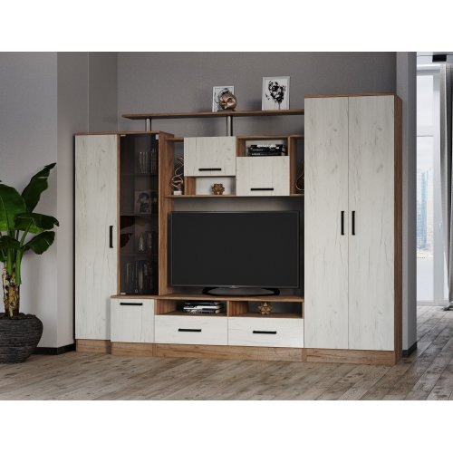 Стенка в гостиную Оскар-5, дуб крафт табачный