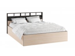 Кровать с настилом ДСП Эрика 160х200, венге/дуб молочный