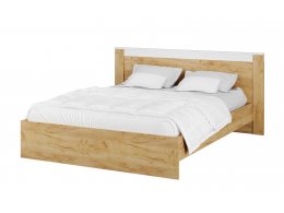 Кровать с ортопедическим основанием Адель 160х200, белый/дуб крафт