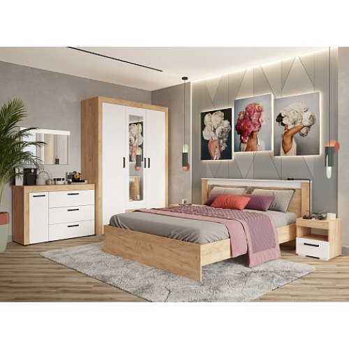 Спальня Адель, белый/дуб крафт Спальня Адель, белый/дуб крафт