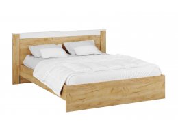 Кровать с настилом ЛДСП Адель 140х200, белый/дуб крафт