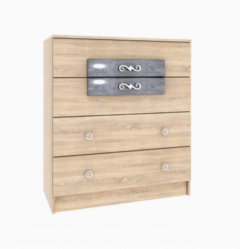 Комод современный Мадлен, Дуб шале серебро Комод современный Мадлен, Дуб шале серебро