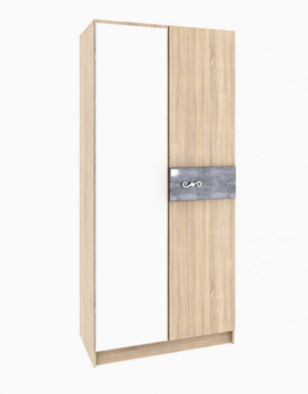 Шкаф 2-х створчатый Мадлен (Дуб шале серебро)