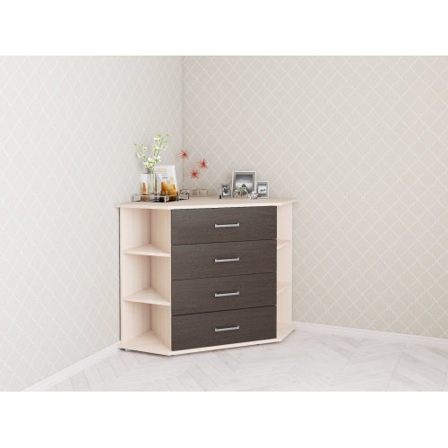 Комод угловой Катрин 7, венге/дуб молочный