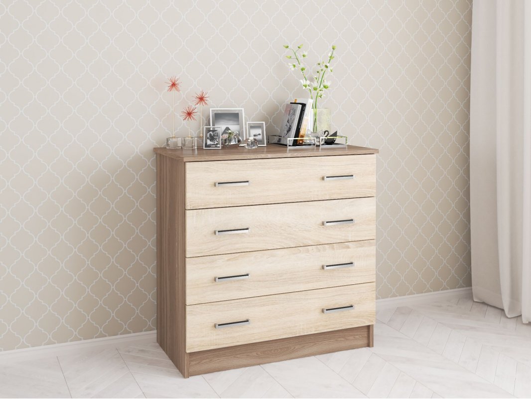 Комод длинный Катрин 3, ясень шимо/дуб сонома