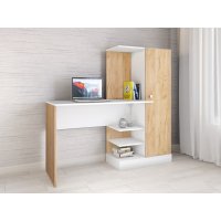 Стол компьютерный Квартет-6, белый/дуб крафт