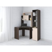 Стол компьютерный Квартет-12 с пеналом, венге/дуб молочный