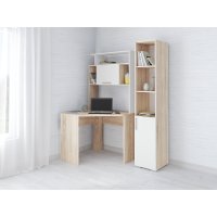 Стол компьютерный Квартет-12 с пеналом, дуб сонома/белый