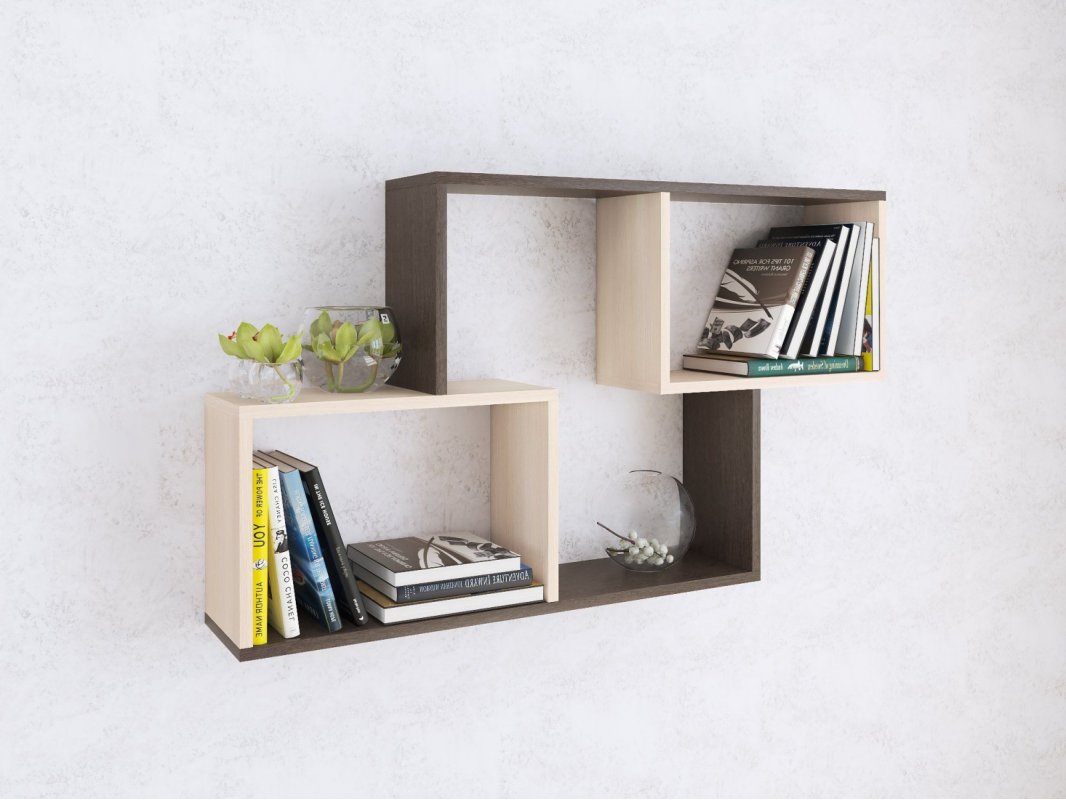 Полка навесная ПН-3, венге/дуб молочный