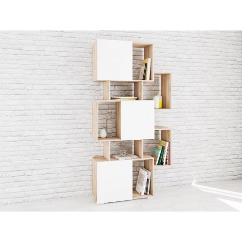 Стеллаж Ромео-9, дуб сонома/белый