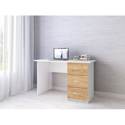 Стол письменный Сити-1, белый/дуб крафт