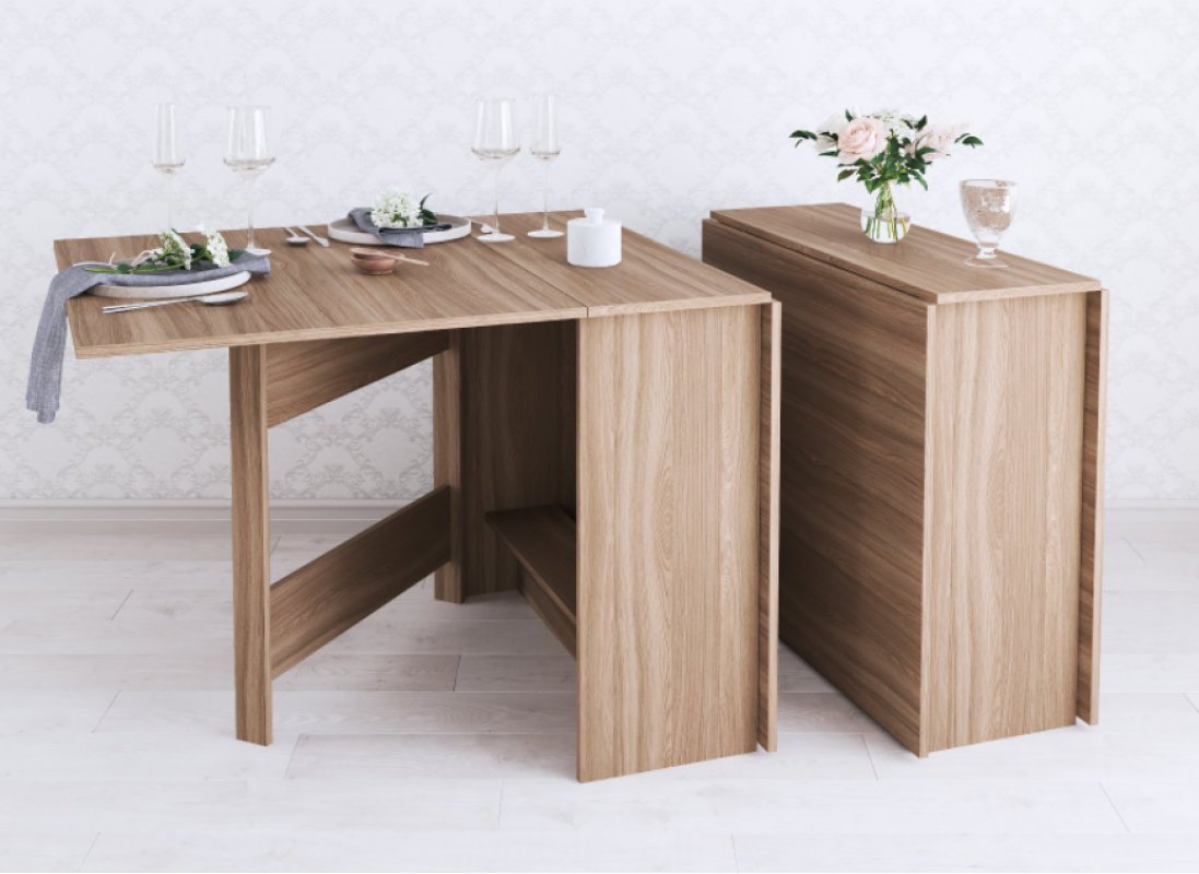 Стол кухонный раскладной, ясень