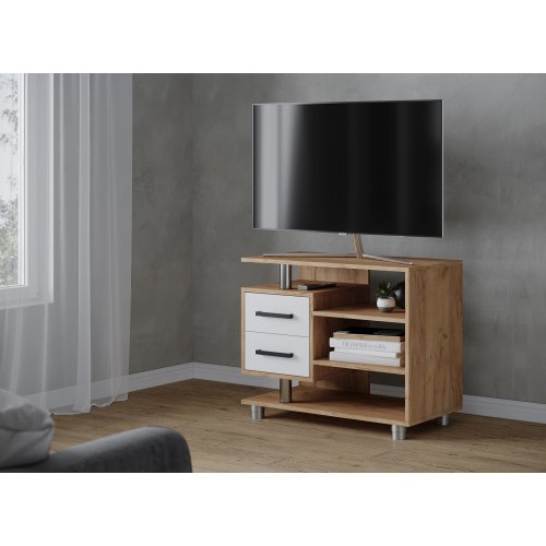 Тумба для ТВ узкая 011 (2я), дуб крафт золотой/белый Тумба для ТВ узкая 011 (2я), дуб крафт золотой/белый