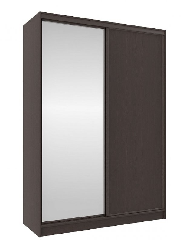 Шкаф-купе двухдверный с зеркалом 1600 Домашний Венге