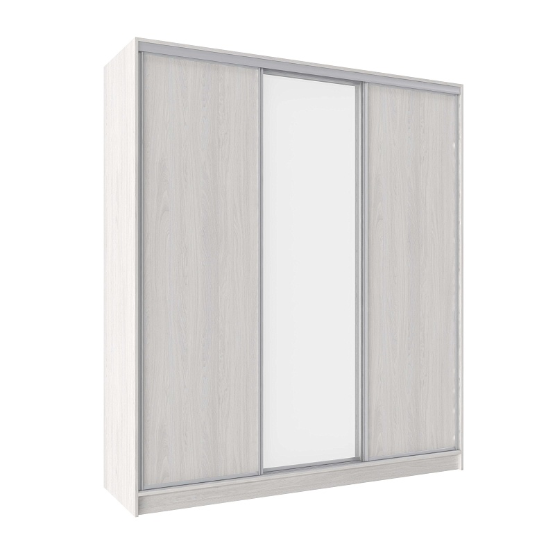 Шкаф-купе трехдверный с зеркалом 2000 Домашний Ясень Анкор светлый
