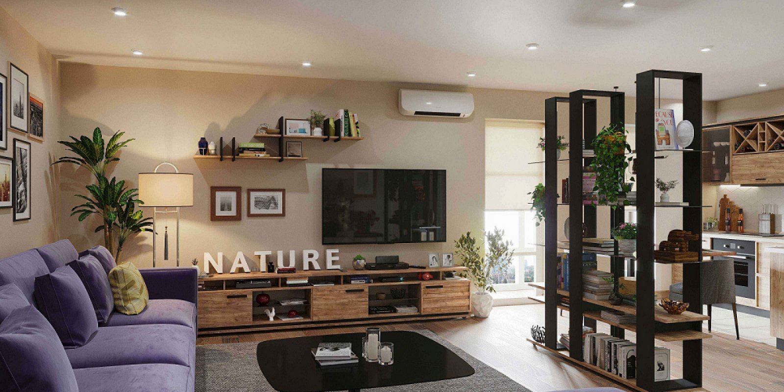 Гостиная Nature. Комплект 4, дуб табачный