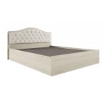 Кровать с настилом ЛДСП Дели 160х200, дуб молочный/карамель