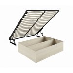 Кровать с подъемным механизмом Дели 140х200, дуб молочный/сирень