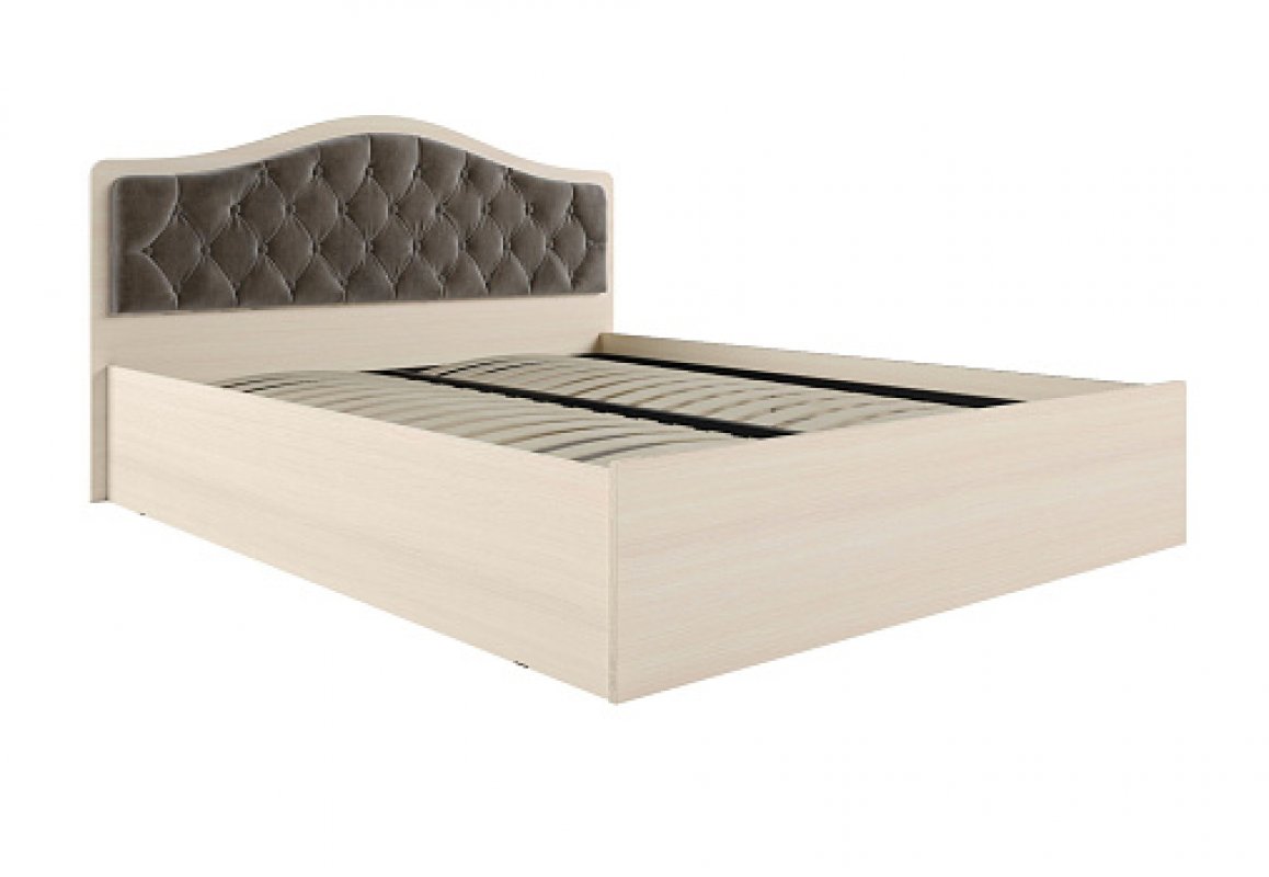 Кровать с подъемным механизмом Дели 140х200, дуб молочный/шоколад