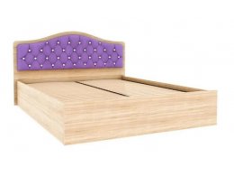 Кровать с подъемным механизмом Дели 160х200, дуб сонома/сирень