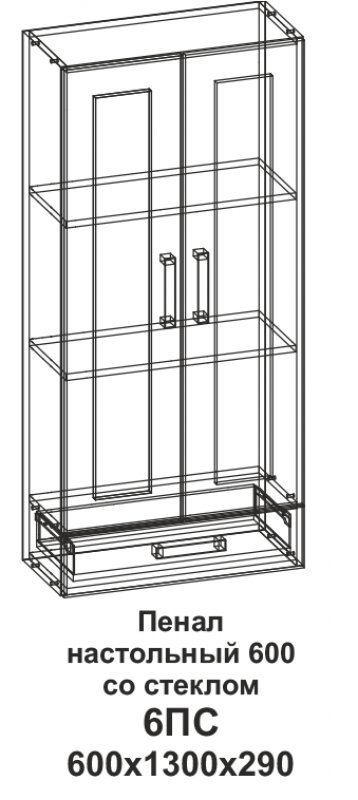 6ПС Пенал настольный 600 Танго