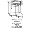УМП Угловая мойка 850*850 угол прямой Танго