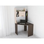 Стол компьютерный Квартет-12 со стеллажом, венге/дуб молочный