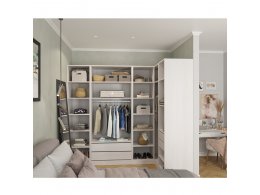 Гардеробная Рум. Комплект 3.1 без фасадов, белый