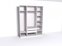 Гардеробная Рум. Комплект 4.1 без фасадов, белый