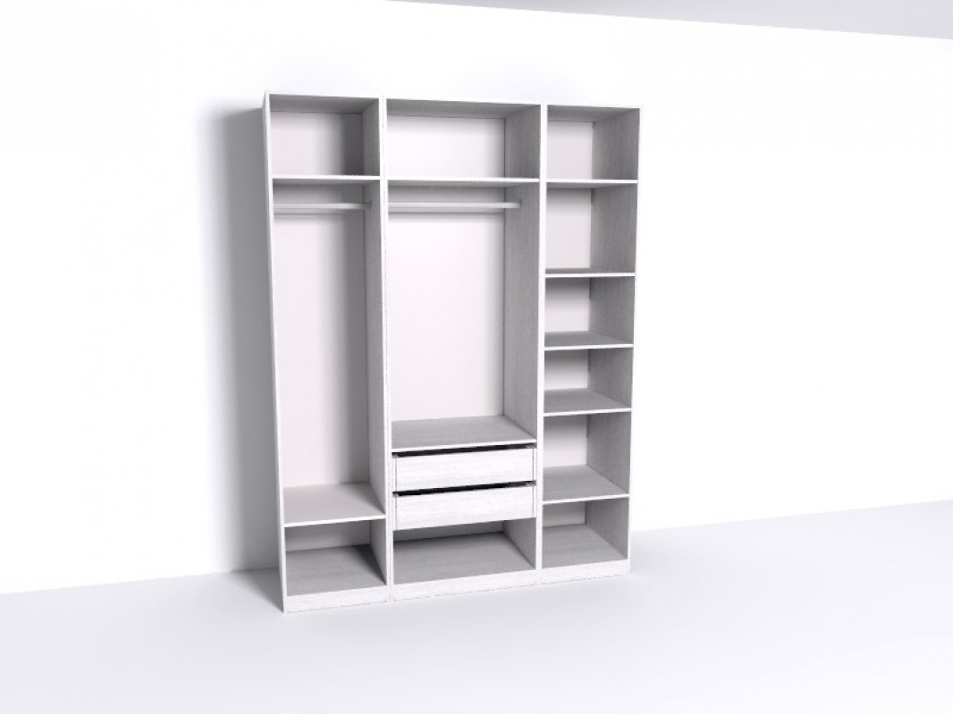 Гардеробная Рум. Комплект 4.1 без фасадов, ясень