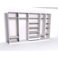 Гардеробная Рум. Комплект 6.1 без фасадов, белый