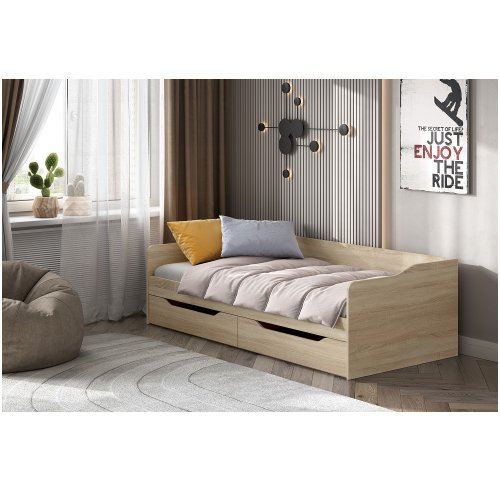 Кровать КР 1 с матрасом Софт, дуб сонома Кровать КР 1 с матрасом Софт, дуб сонома