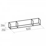 Полка навесная Аурелио 14, антрацит