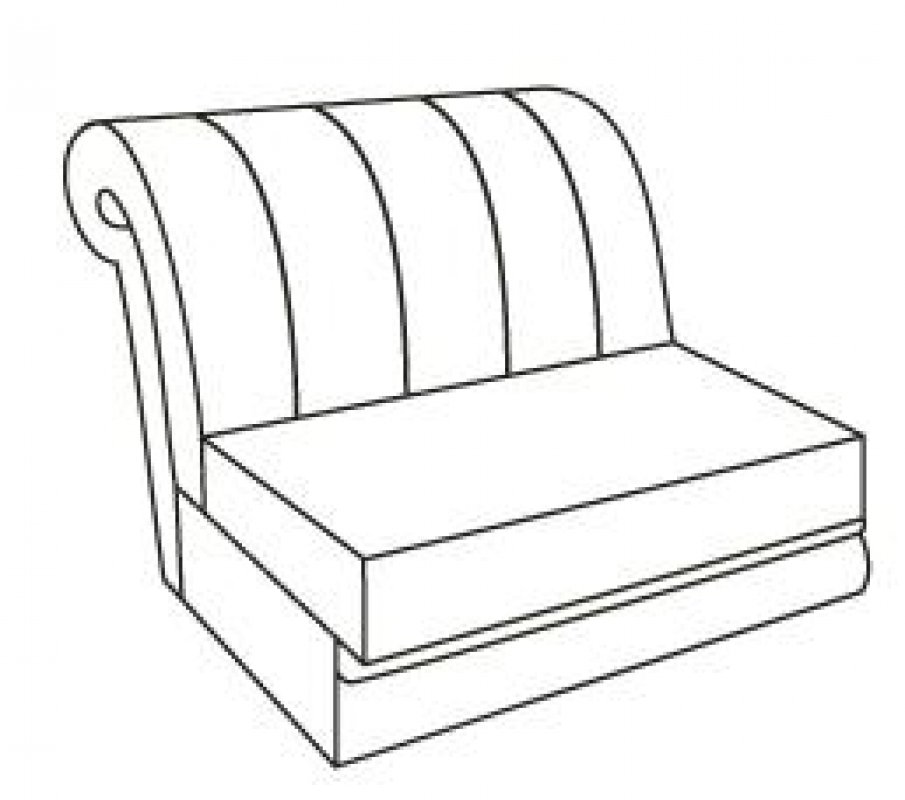 ВАЛЕНСИЯ Диванная секция без механизма (10 категория ткани)